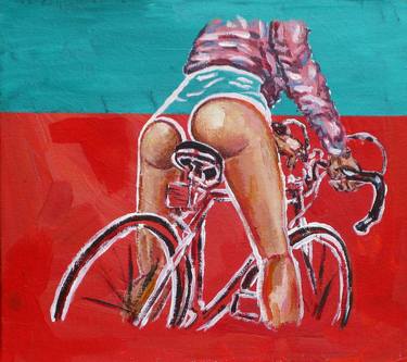 Print of Figurative Bicycle Paintings by Anastasia Isakova