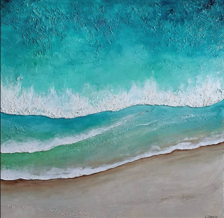 Sandy Beach Painting by Eva Johnova | Saatchi Art Sandy Beach Painting by Eva Johnova | Saatchi Art
