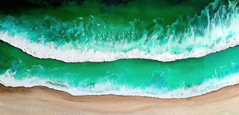 Original Modern Beach Painting by Eva Johnova