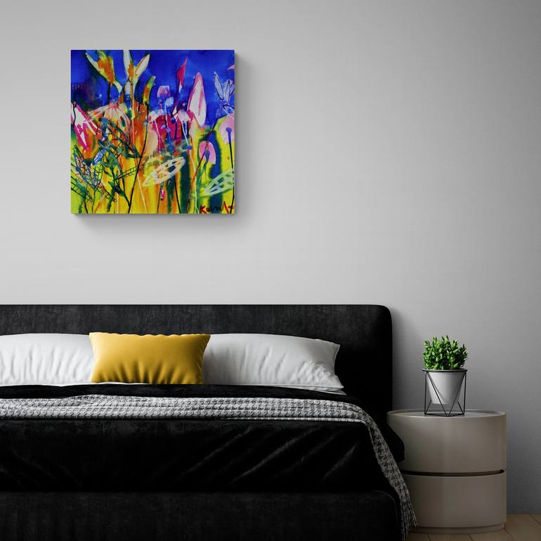 Original Abstract Floral Painting by Piotr Kownacki