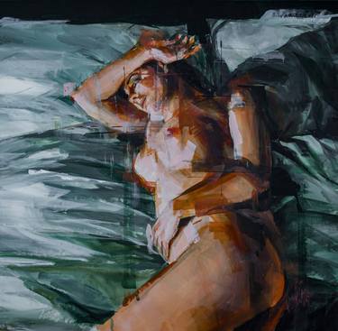 Original Figurative Nude Paintings by Khalid Khan - KAAY