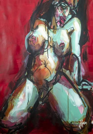 Original Contemporary Nude Paintings by Khalid Khan - KAAY