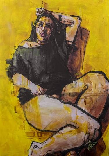 Original Contemporary Nude Painting by Khalid Khan - Kaay