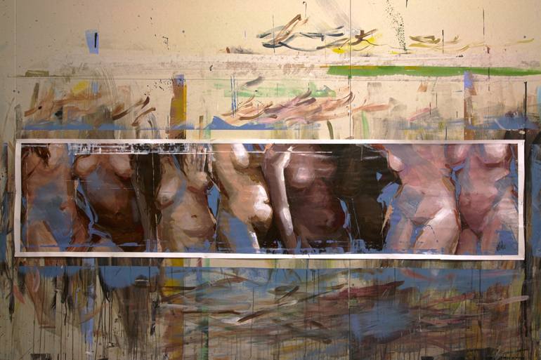 Original Expressionism Nude Painting by Khalid Khan - Kaay