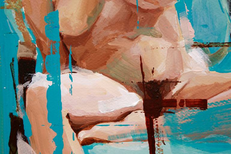 Original Expressionism Nude Painting by Khalid Khan - Kaay