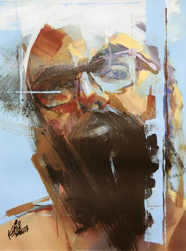 Original Abstract Expressionism Portrait Paintings by Khalid Khan - KAAY