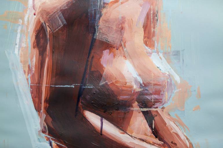 Original Expressionism Nude Painting by Khalid Khan - Kaay