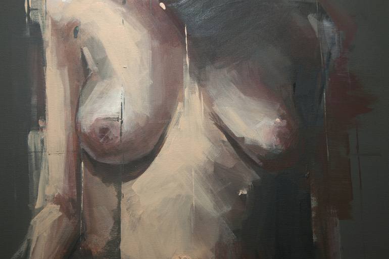 Original Expressionism Nude Painting by Khalid Khan - KAAY