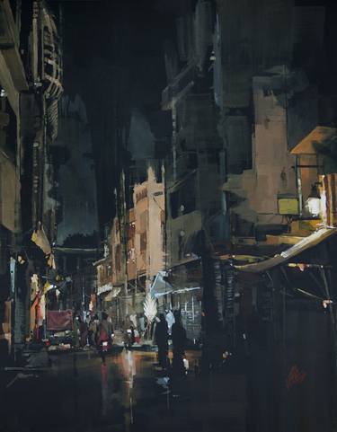Original Documentary Cities Paintings by Khalid Khan - KAAY