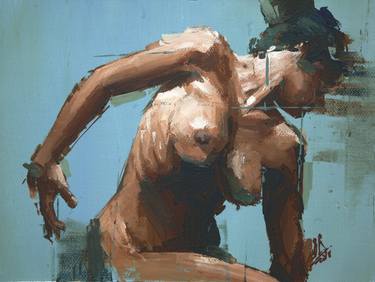 Original Figurative Nude Paintings by Khalid Khan - KAAY