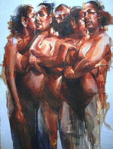 Original Figurative Nude Paintings by Khalid Khan - KAAY