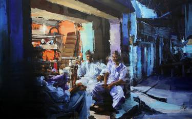 Original Expressionism People Paintings by Khalid Khan - KAAY