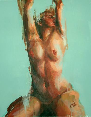 Print of Figurative Nude Paintings by Khalid Khan - KAAY