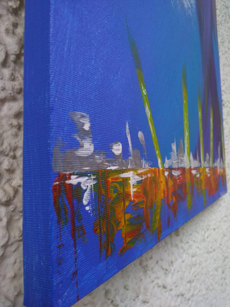 Original Abstract Expressionism Seascape Painting by Giuseppe Angelo Salmoiraghi