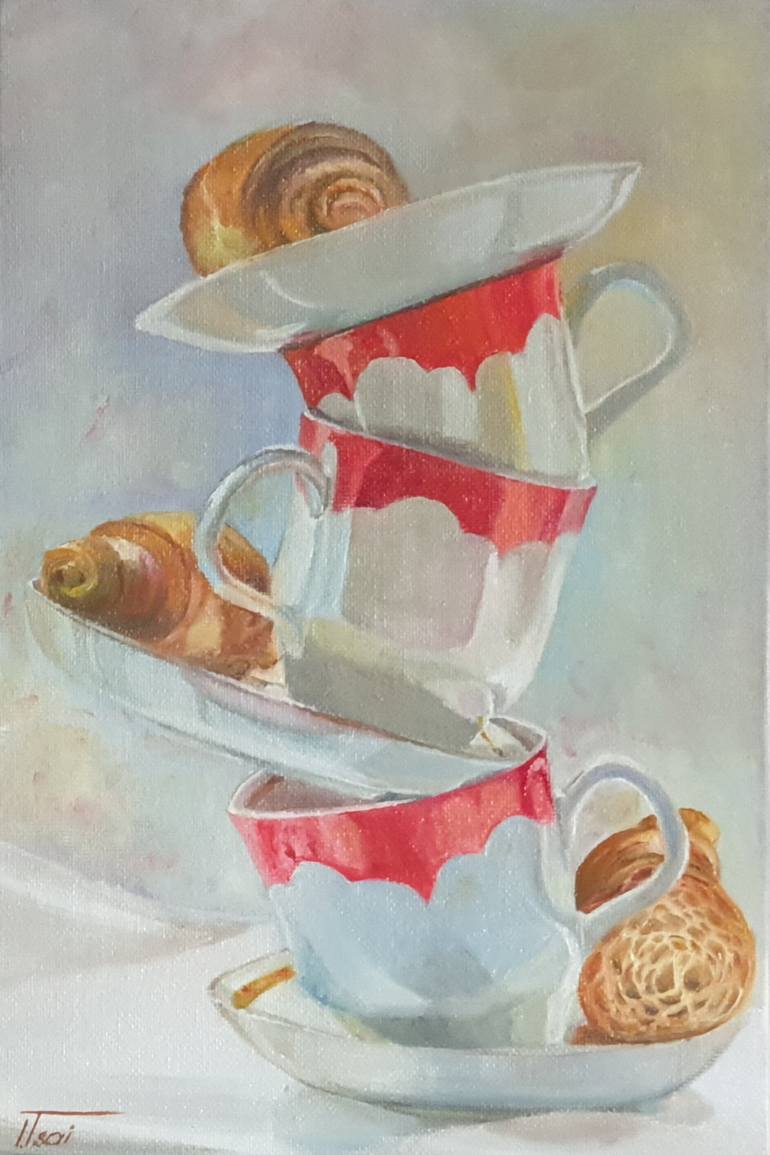 French breakfast still life Painting by Iryna Tsai