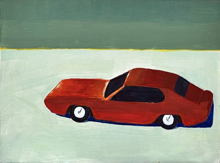 Original Car Painting by Heather Barberie