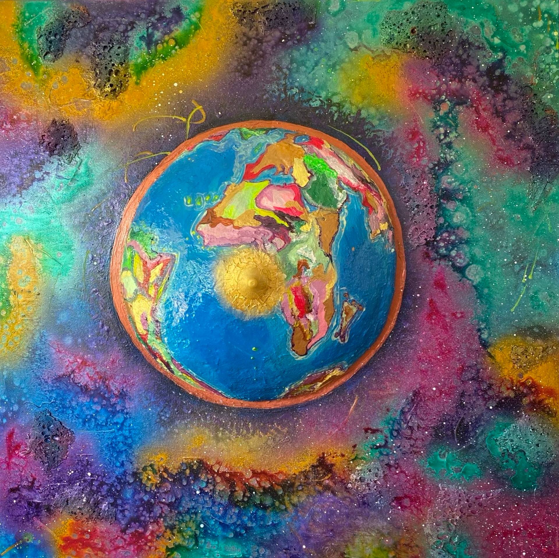Earth in the Universe Painting by Valerijana Krasniqi | Saatchi Art