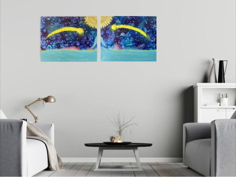 Original Abstract Fantasy Painting by Valerijana Krasniqi