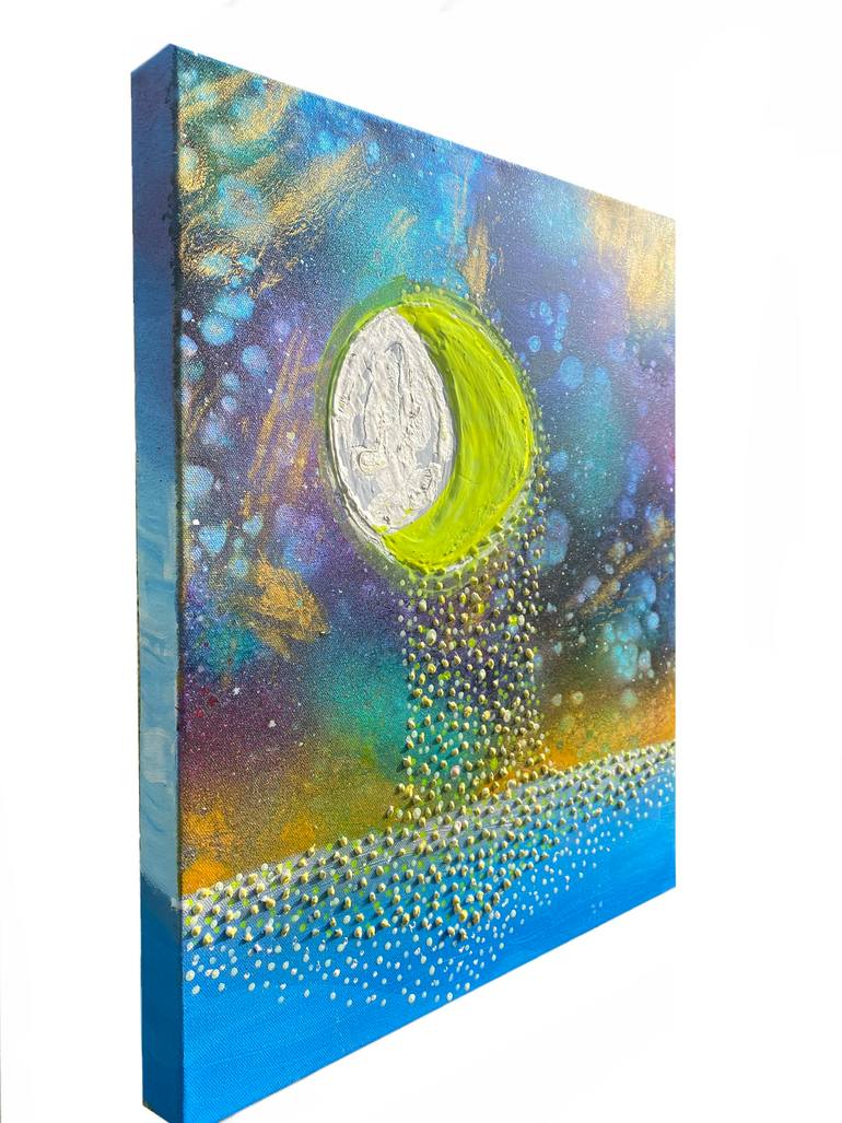 Original Abstract Outer Space Painting by Valerijana Krasniqi