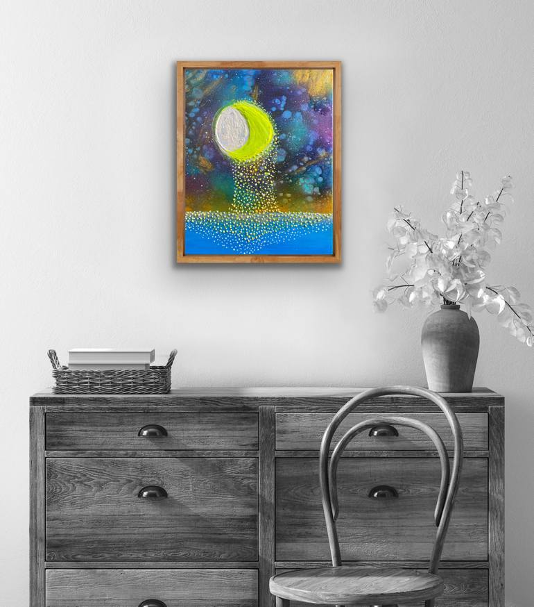 Original Abstract Outer Space Painting by Valerijana Krasniqi
