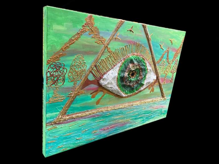 Original Art Deco Abstract Painting by Valerijana Krasniqi
