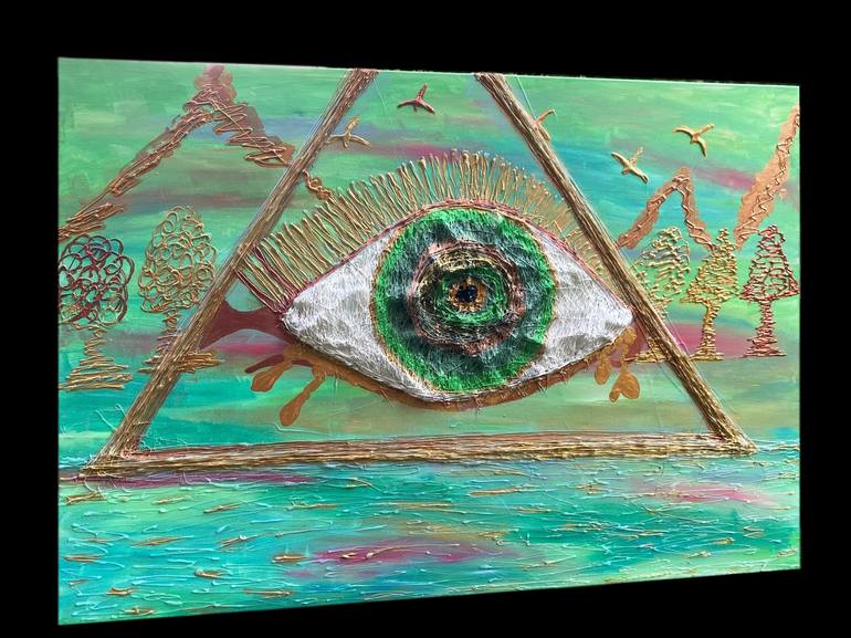 Original Art Deco Abstract Painting by Valerijana Krasniqi