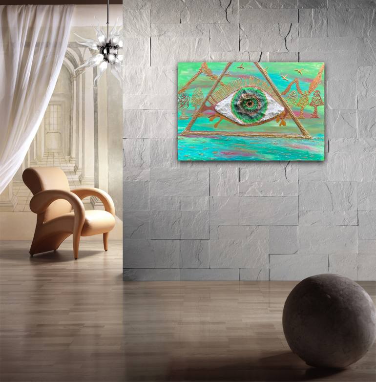 Original Art Deco Abstract Painting by Valerijana Krasniqi