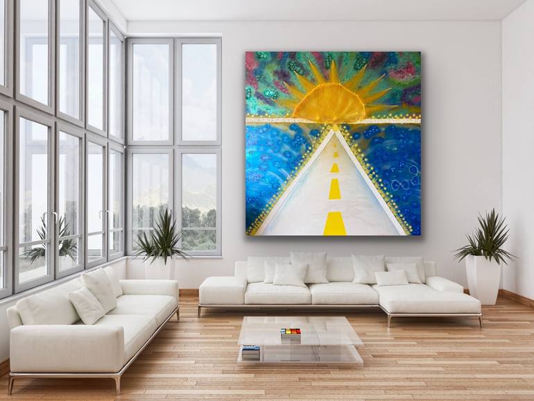 Original Abstract Landscape Painting by Valerijana Krasniqi