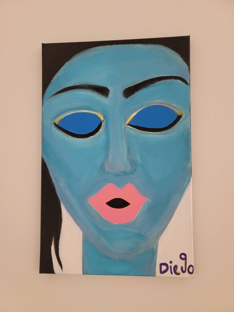 Blue Girl Painting by Diego MONCADA Saatchi Art