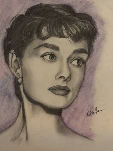 Original Fine Art Portrait Drawings by Kalliope Varlamiti