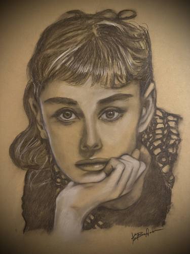 Original Fine Art Portrait Drawings by Kalliope Varlamiti