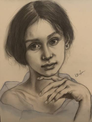 Original Figurative Women Drawings by Kalliope Varlamiti