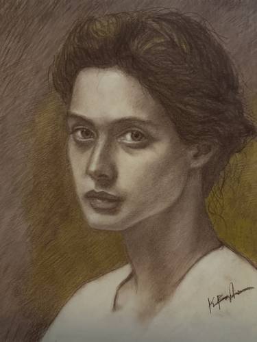 Original Figurative Women Drawing by Kalliope Varlamiti