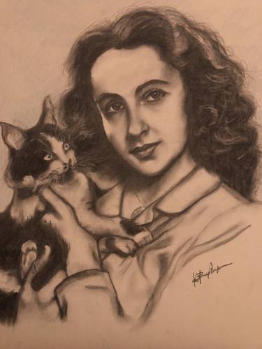 Elizabeth Taylor with a cat thumb