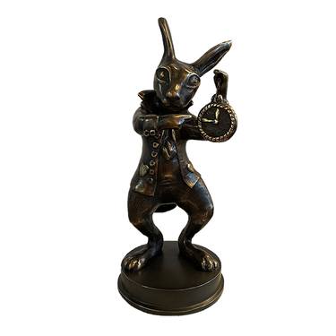Contemporary Whimsical Rabbit Bronze Sculpture thumb
