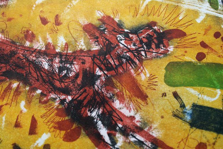 Original Abstract Animal Printmaking by Rudolf Suran