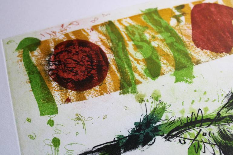Original Abstract Animal Printmaking by Rudolf Suran