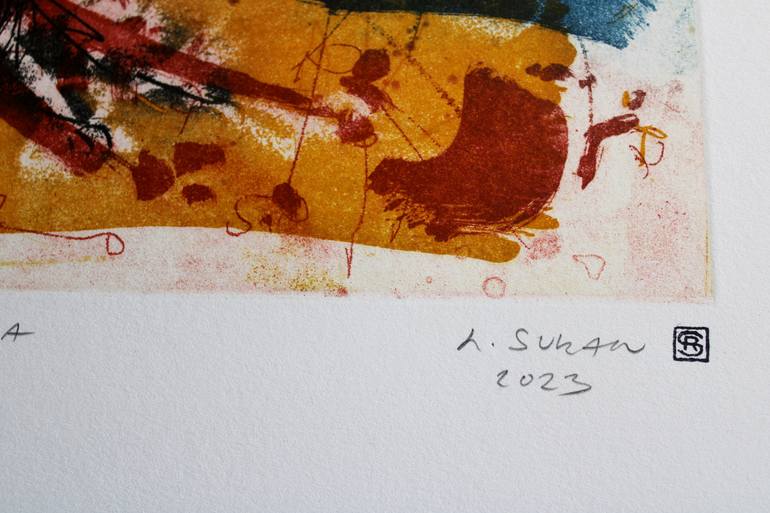 Original Abstract Animal Printmaking by Rudolf Suran
