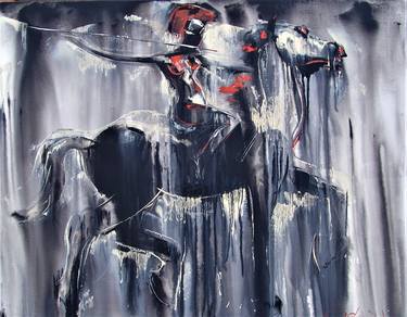 Original Abstract Expressionism Horse Paintings by Andrejs Bovtovičs