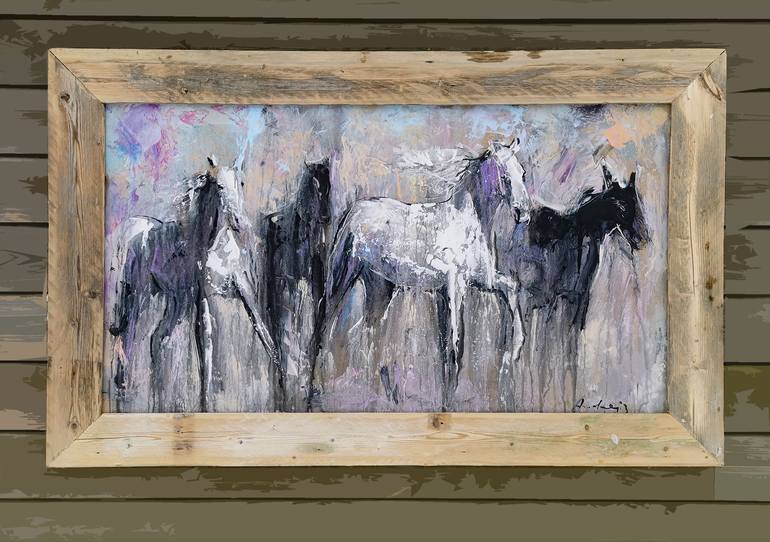 Original Fine Art Horse Painting by Andrejs Bovtovičs