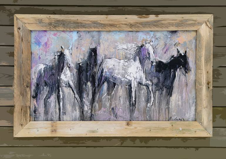 Original Horse Painting by Andrejs Bovtovičs