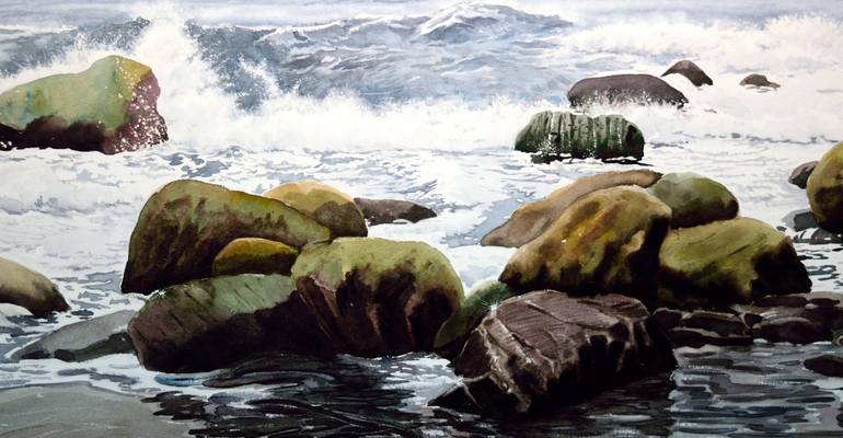 Original Figurative Seascape Painting by Francisco Molina BALDERAS