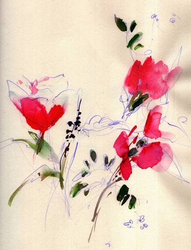 Print of Floral Mixed Media by Daryna Antonenko