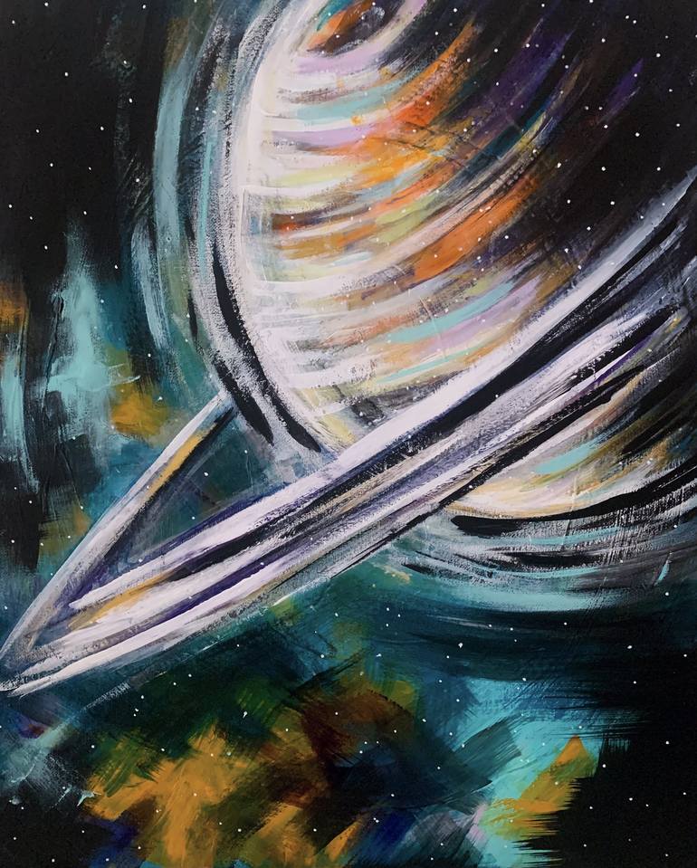 The planet of karma Painting by Diana Pimienta | Saatchi Art