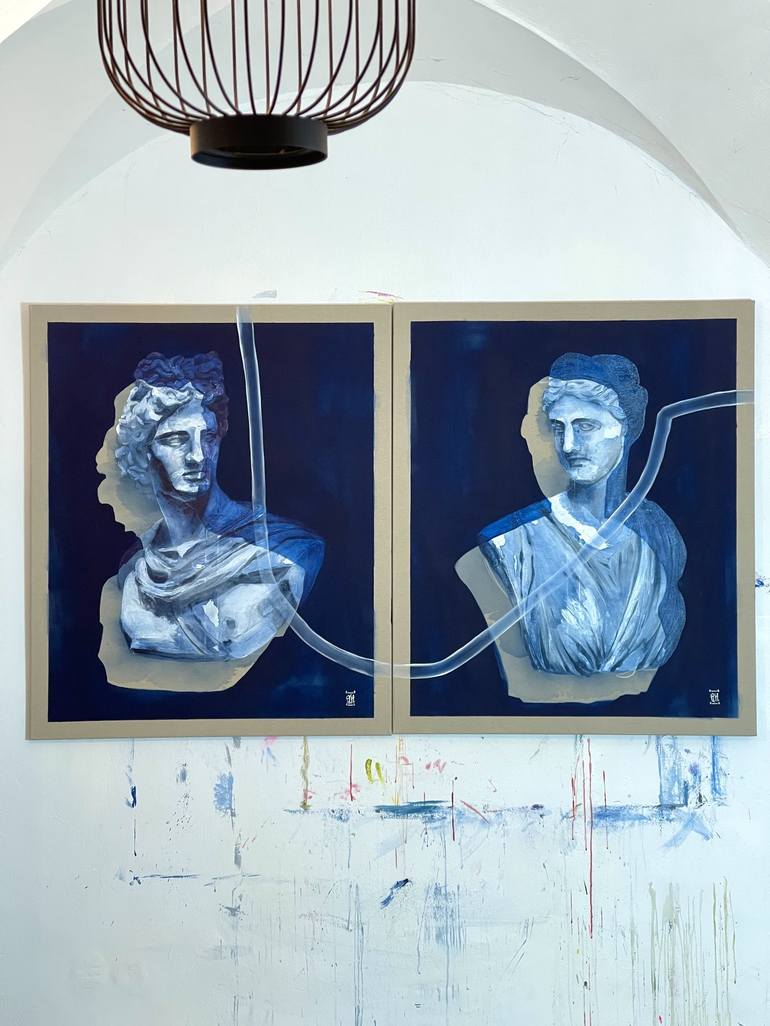 BUSTA KALOKAGATHIA /diptych/ Painting by Qaid Holman Saatchi Art