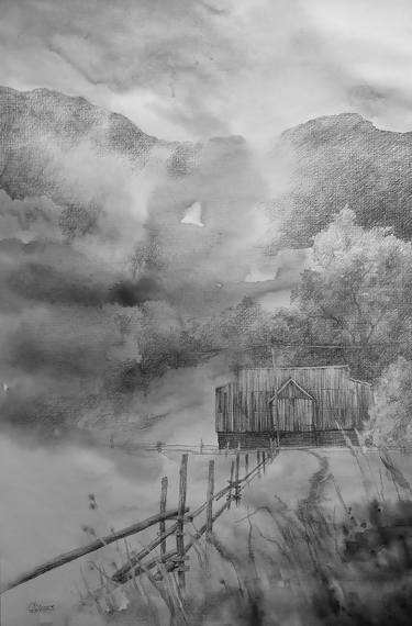 Original Impressionism Landscape Mixed Media by Oksana Duchenchuk