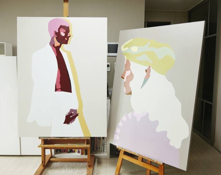 Original Expressionism People Painting by Young Park