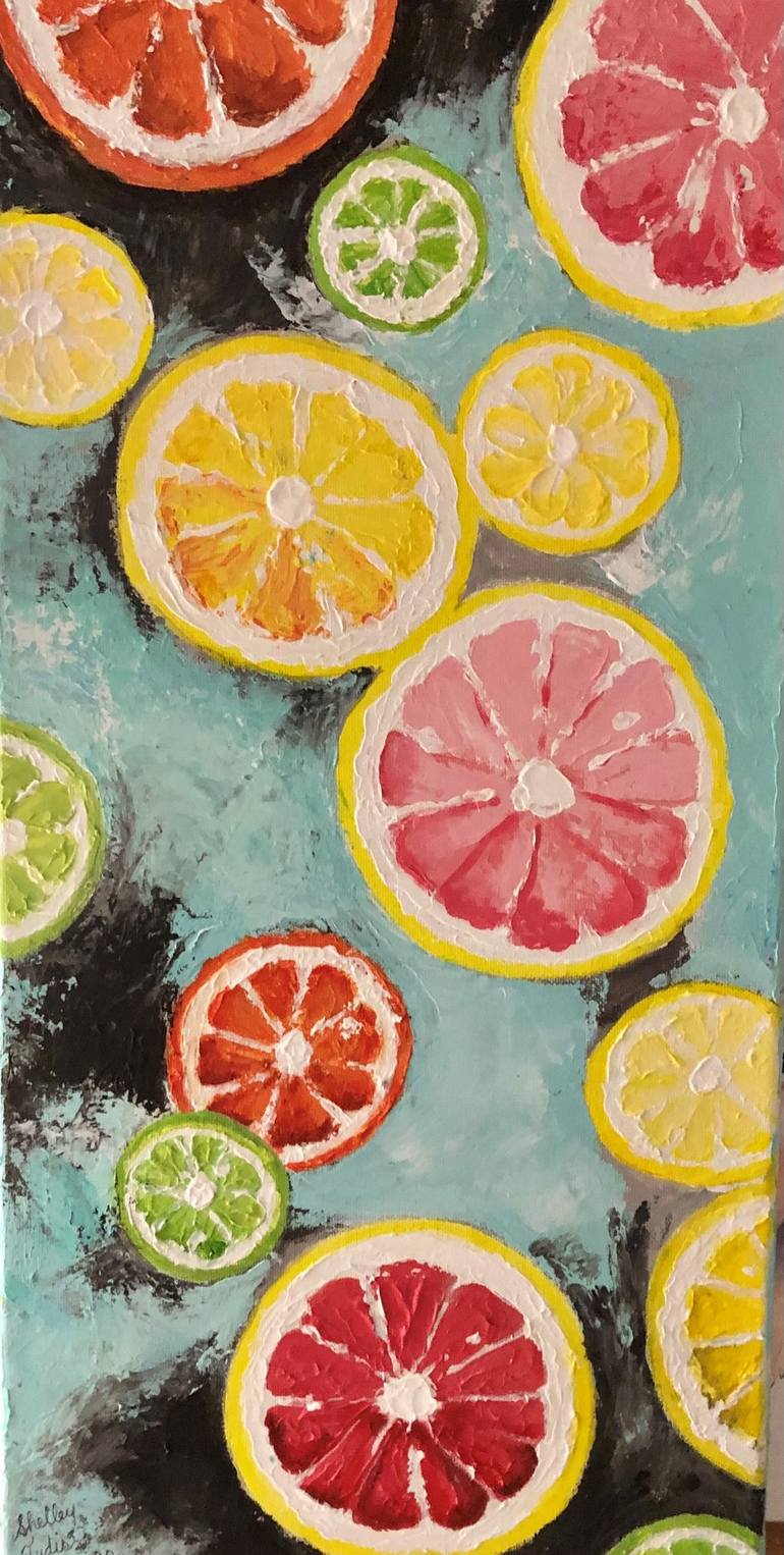 Citrus Explosion Painting by Shelley Tudin Saatchi Art