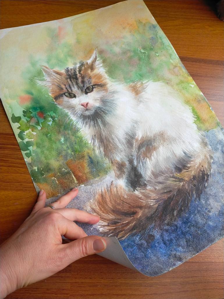 Original Art Deco Cats Painting by Anastassiya Coskun
