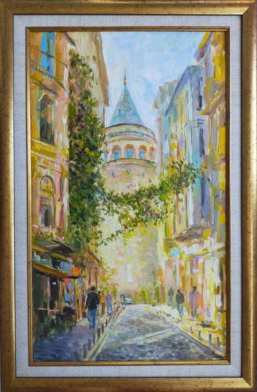 Galata Tower in Istanbul original oil painting thumb